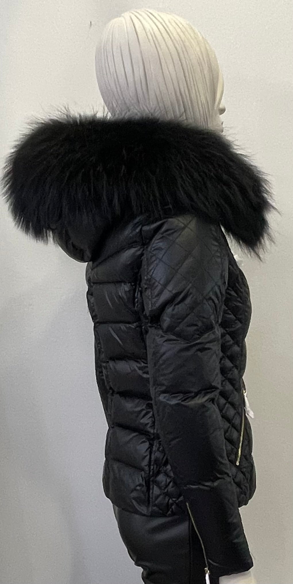 Rock and Blue Daunen Jacke mit Natur Pelz