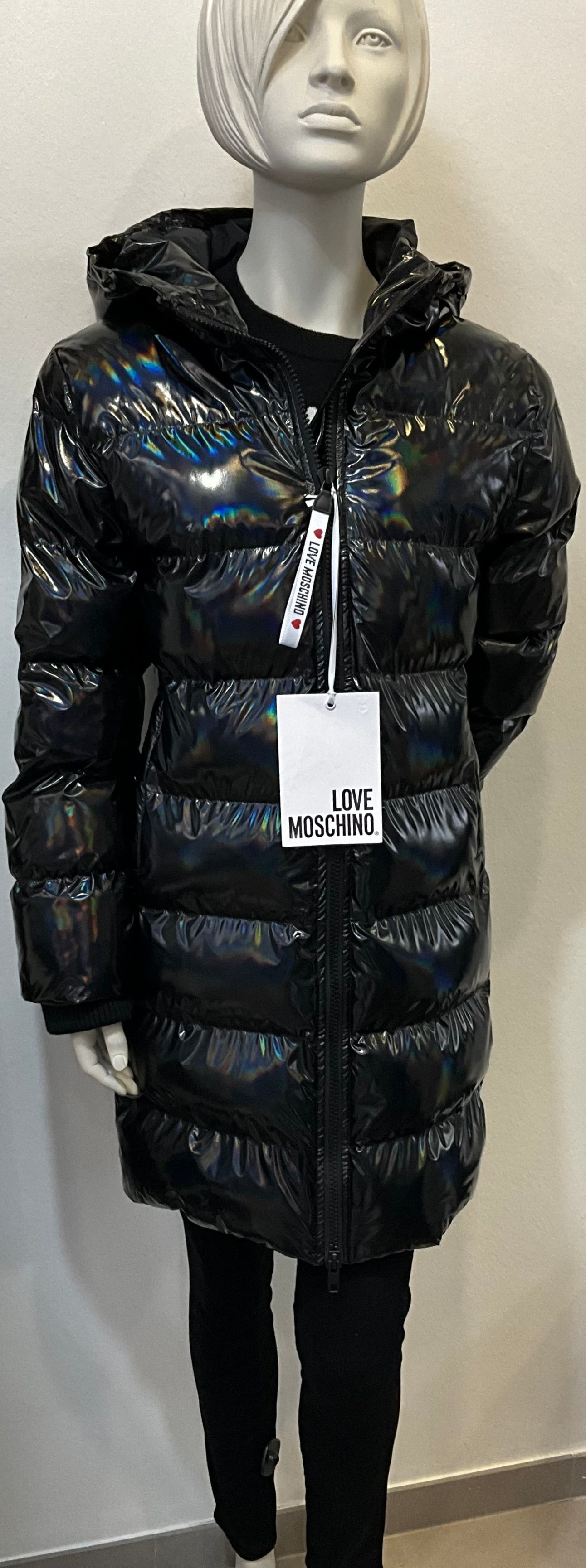 Love Moschino Steppmantel schwarz glänzend