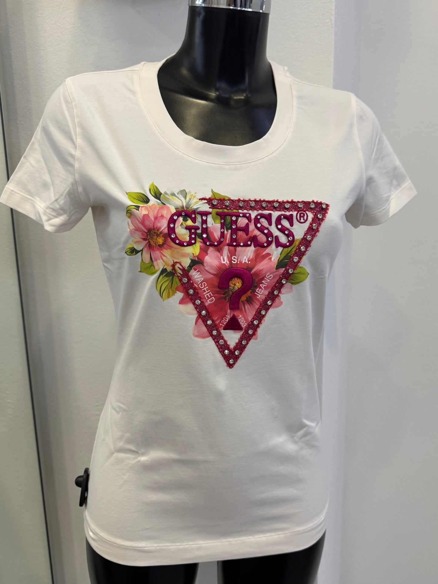 GUESS T-Shirts mit Perlenverzierung
