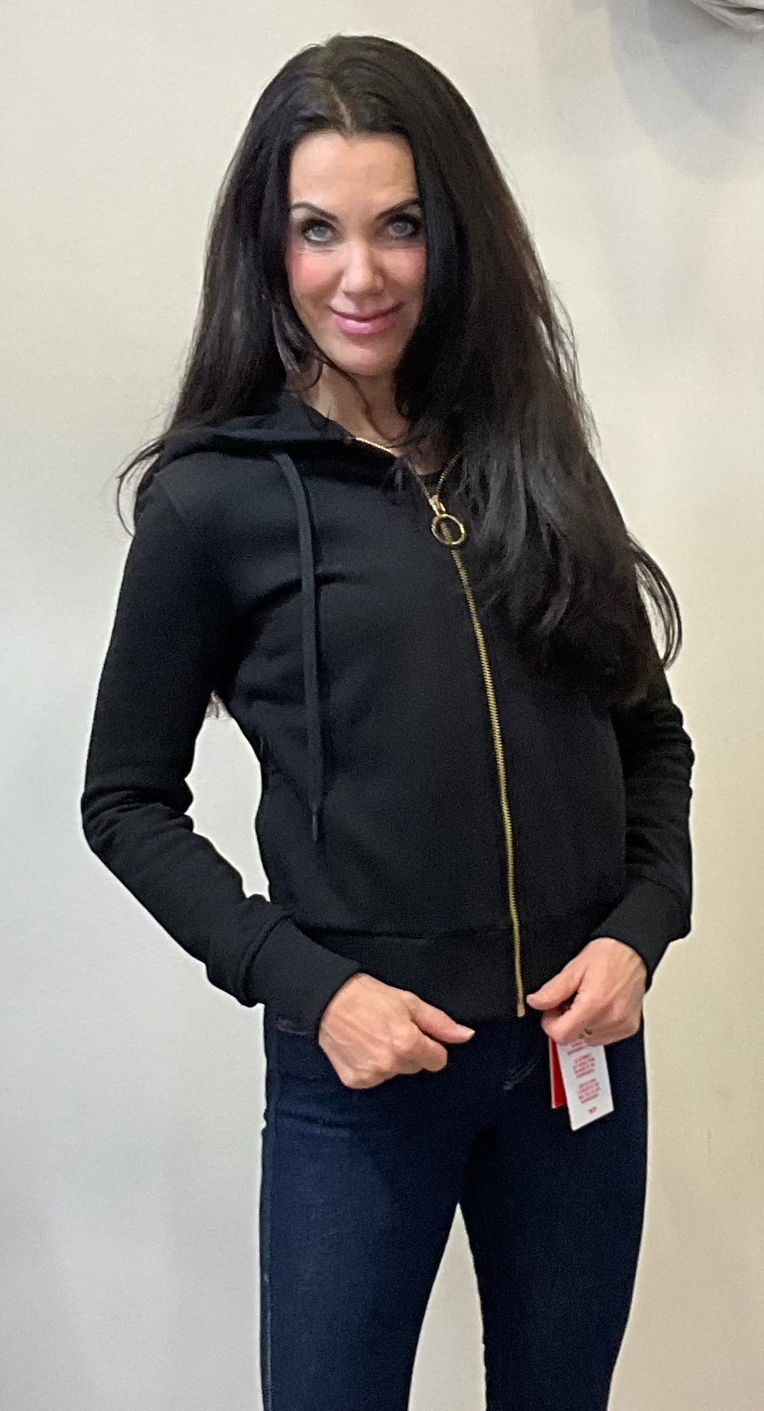 VERSACE JEANS COUTURE Sweatjacke mit Kapuze in black