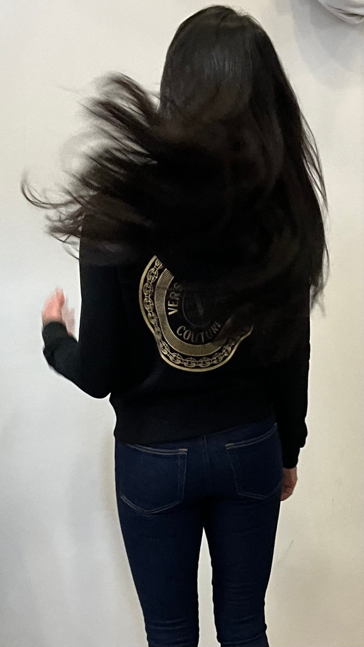VERSACE JEANS COUTURE Sweatjacke mit Kapuze in black