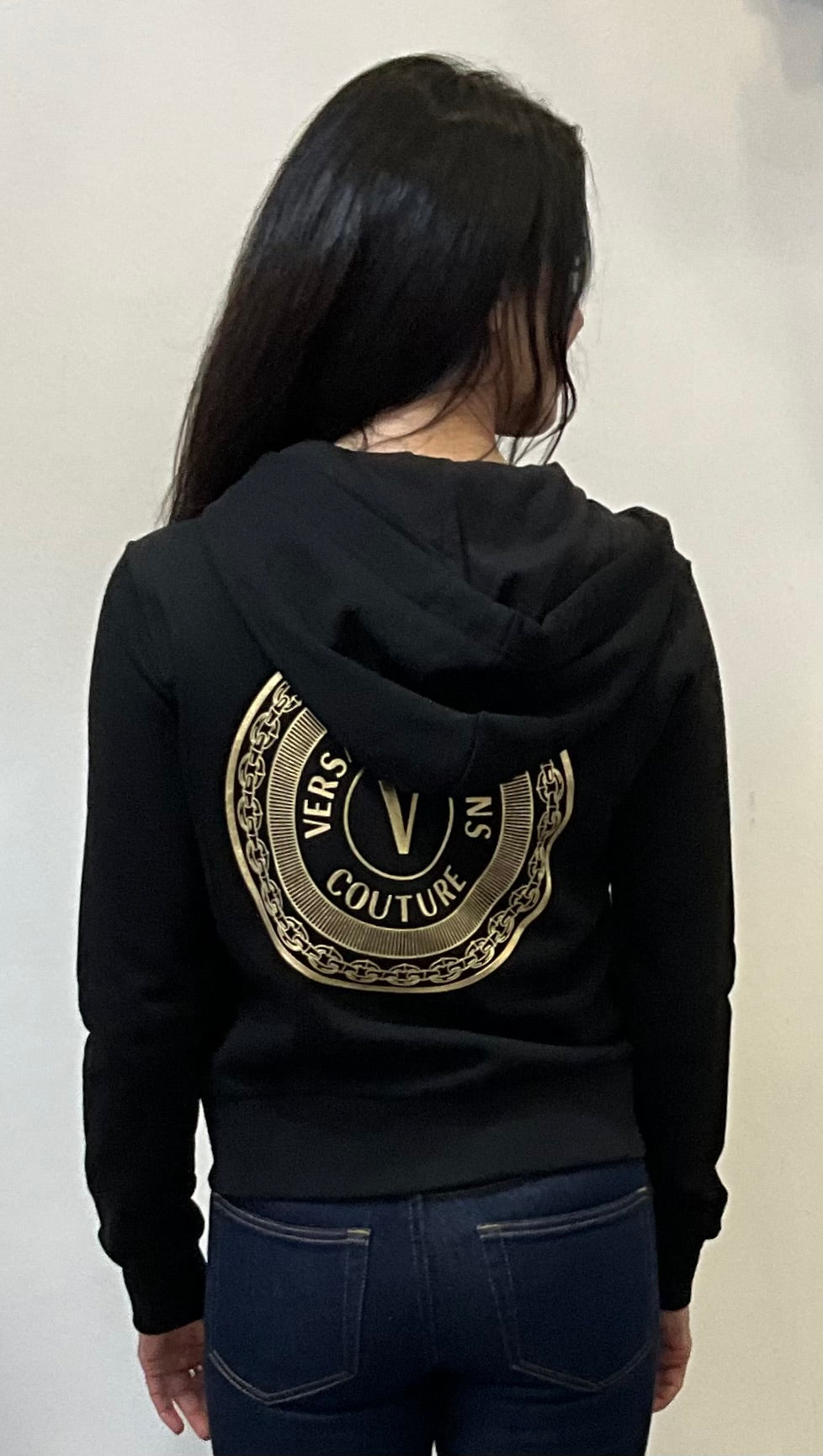 VERSACE JEANS COUTURE Sweatjacke mit Kapuze in black