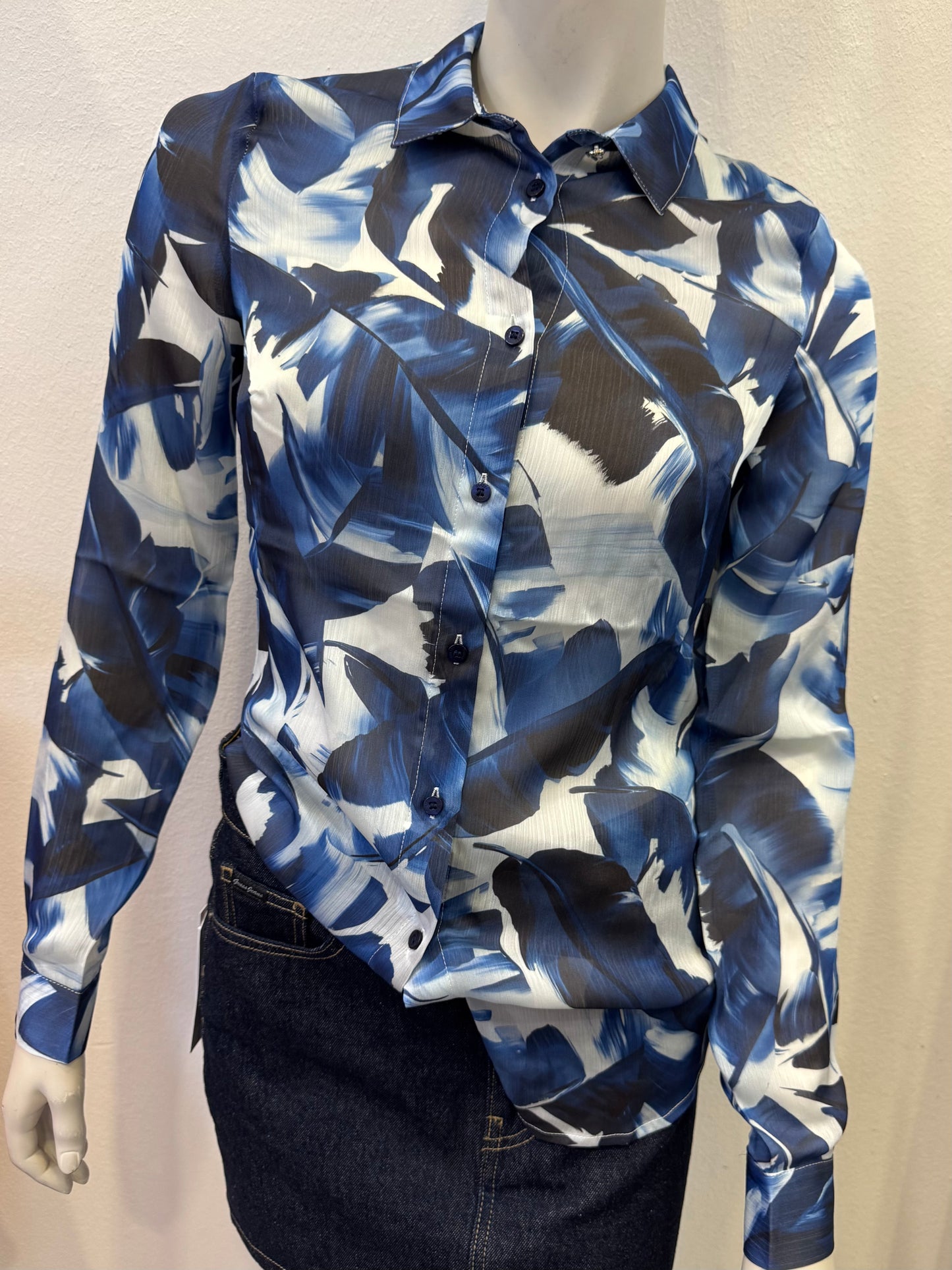 Guess Bluse blau gemustert