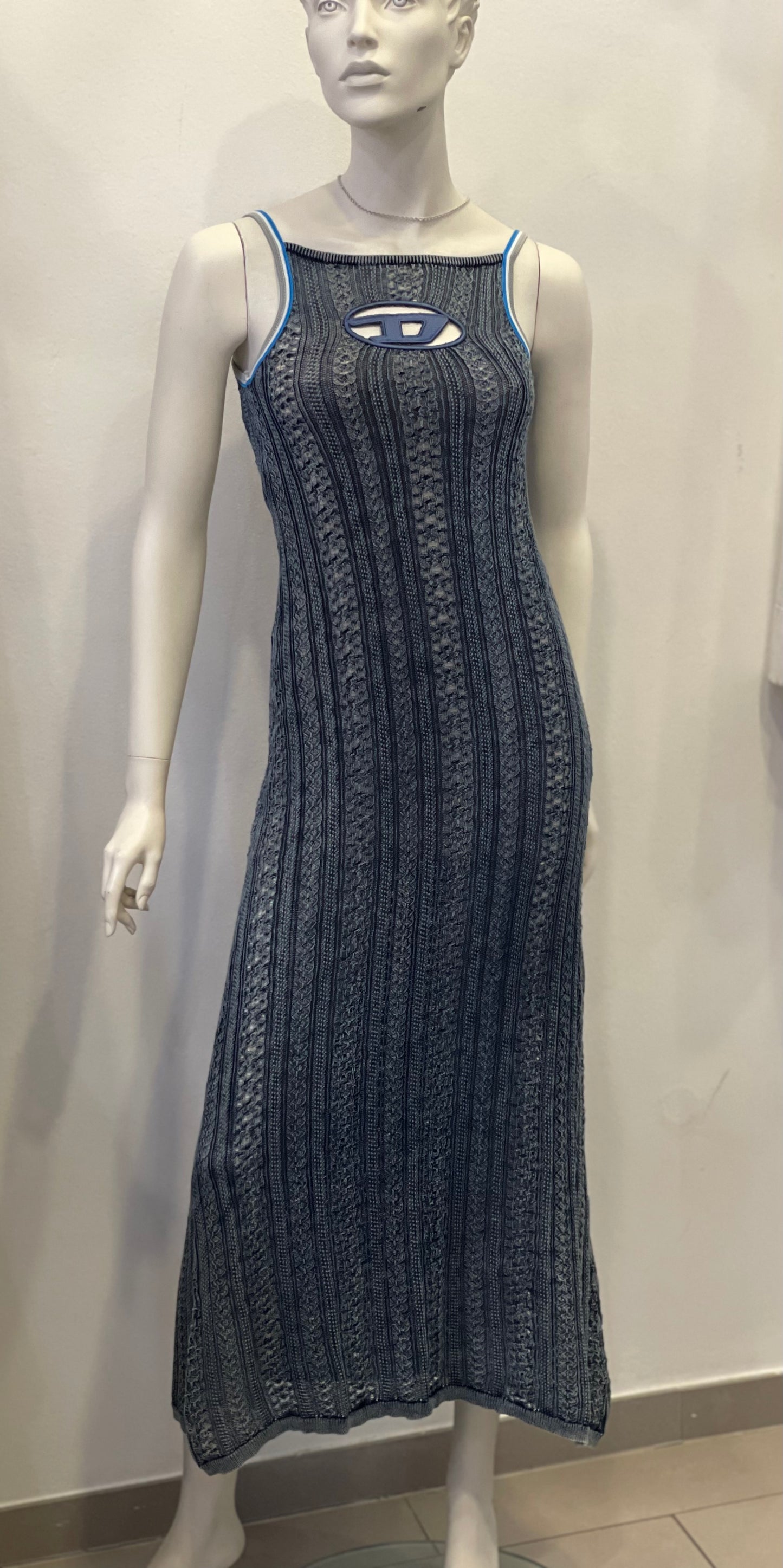 Diesel Kleid Sommer Strick edel blau