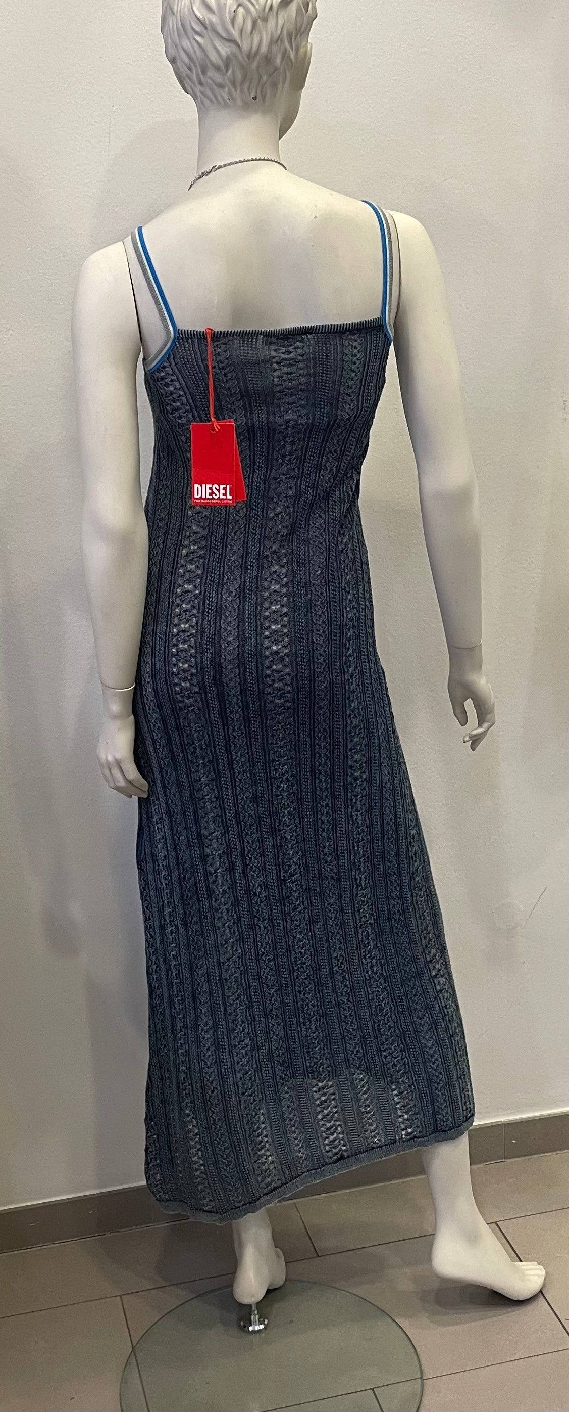 Diesel Kleid Sommer Strick edel blau