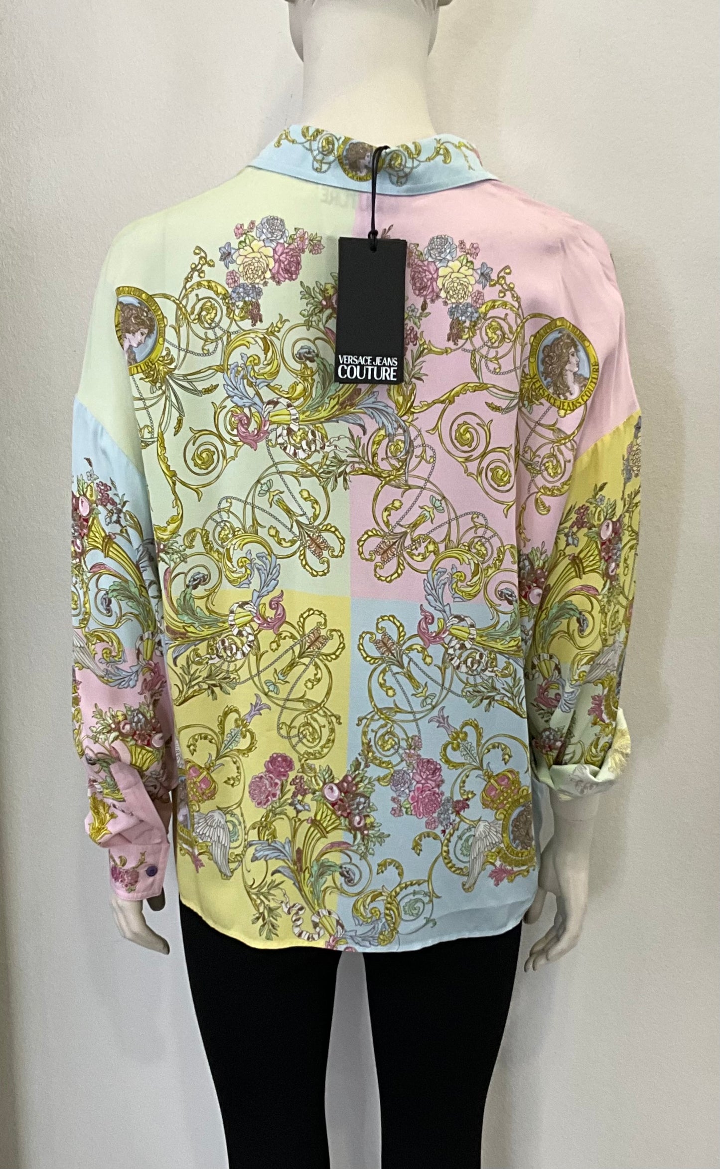 sommerliche Bluse Versace Jeans Couture rosa gelb