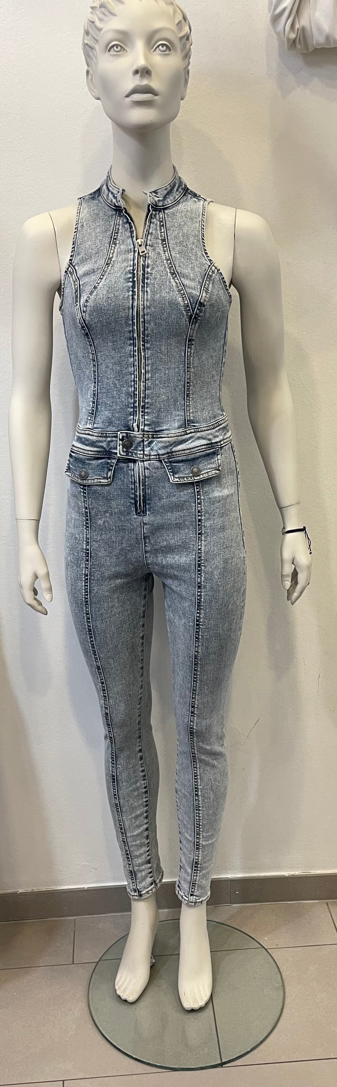 Denim-Jumpsuit skinny fit hellblau Overall