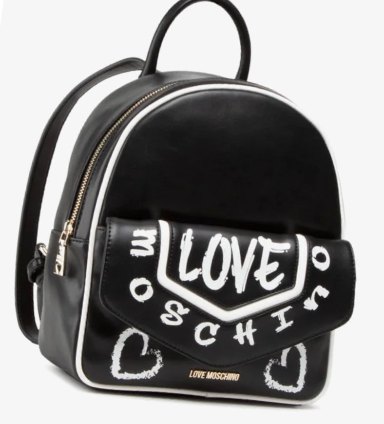 LOVE Moschino Rucksack schwarz weiß