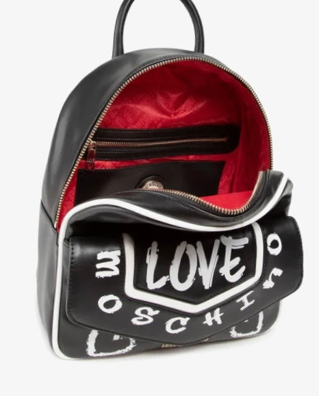 LOVE Moschino Rucksack schwarz weiß