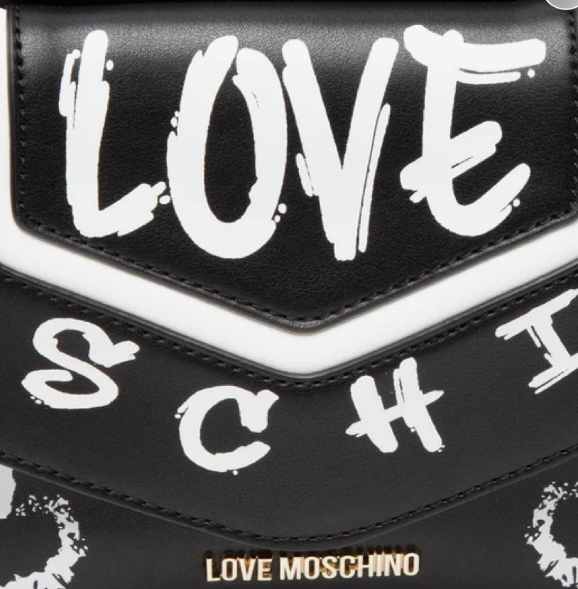 LOVE Moschino Rucksack schwarz weiß