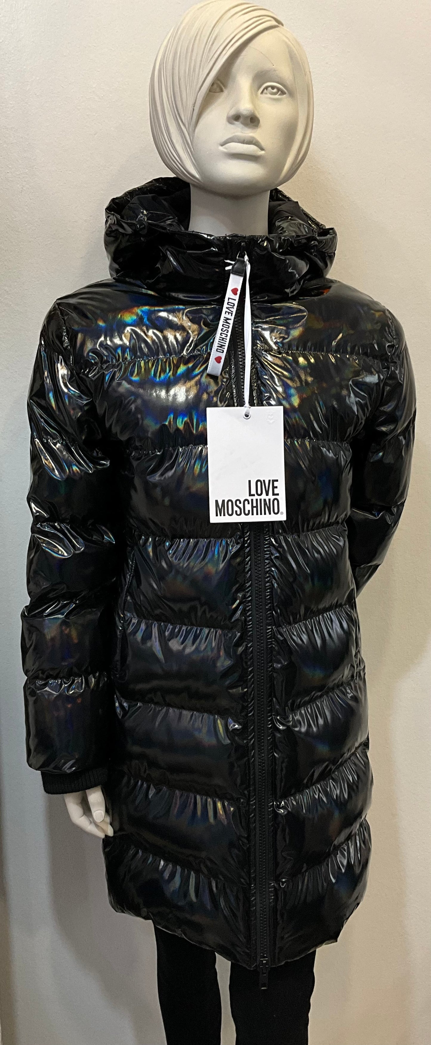 Love Moschino Steppmantel schwarz glänzend