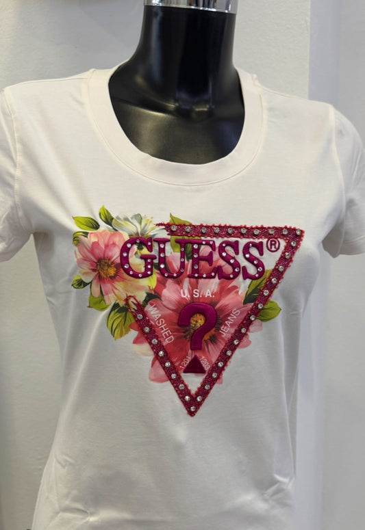 GUESS T-Shirts mit  Perlenverzierung