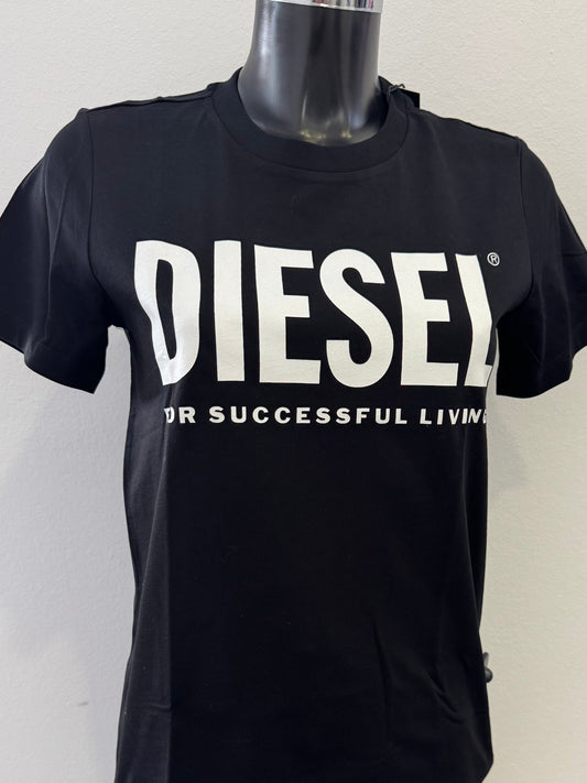 Diesel T-shirt schwarz mit weiß