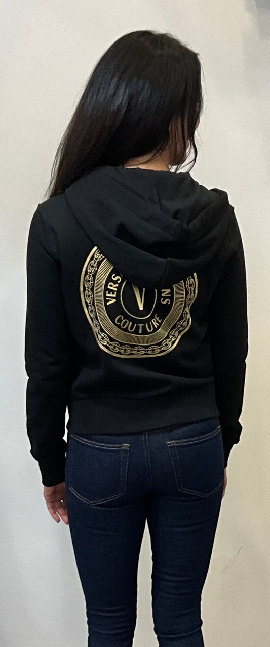 VERSACE JEANS COUTURE Sweatjacke mit Kapuze in black