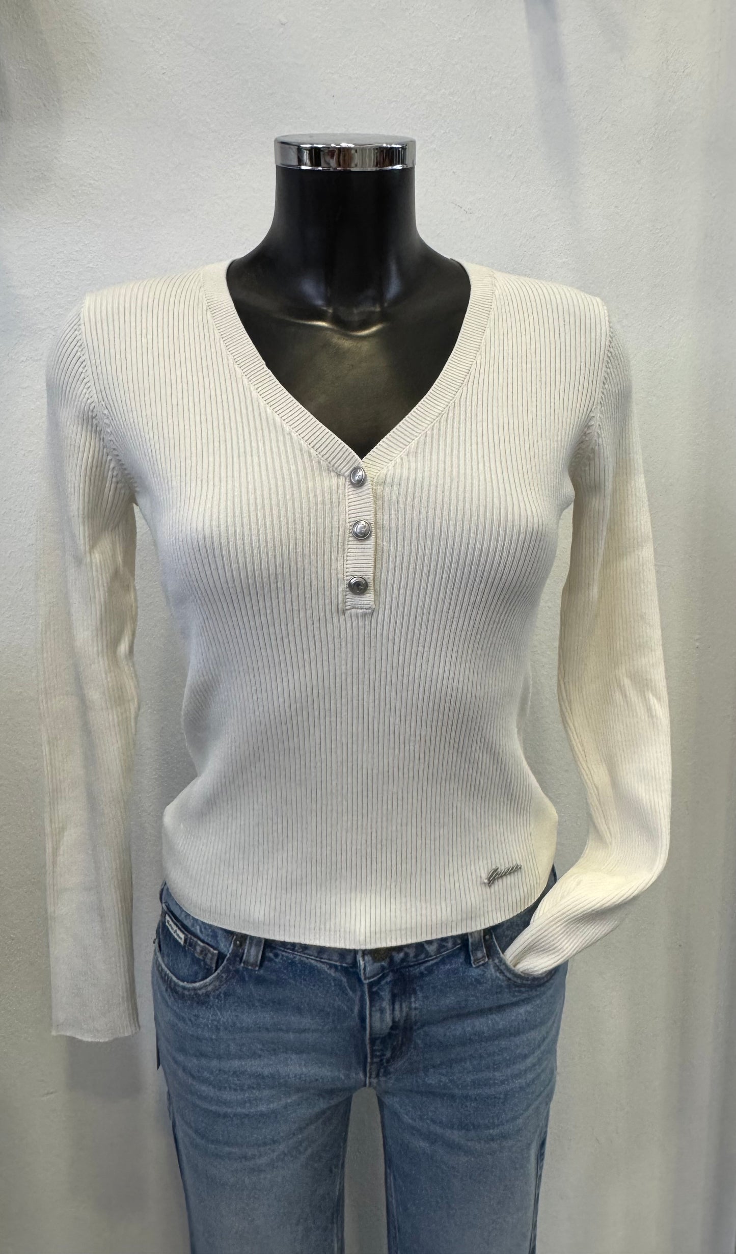 Guess Pulli Ripp-Pulli mit seitlichem Streifen