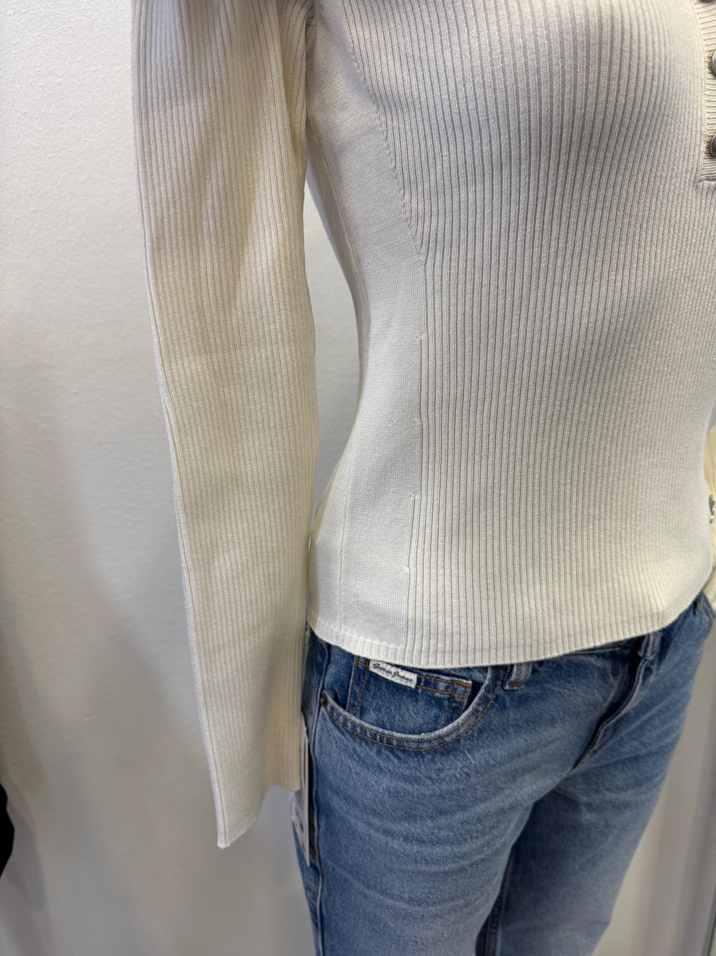Guess Pulli Ripp-Pulli mit seitlichem Streifen