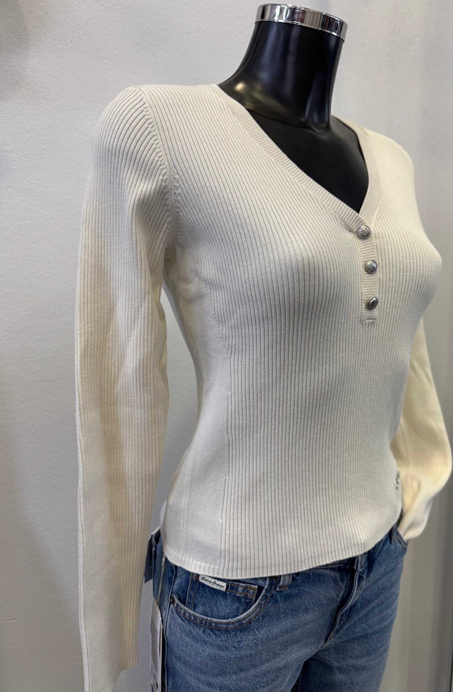 Guess Pulli Ripp-Pulli mit seitlichem Streifen
