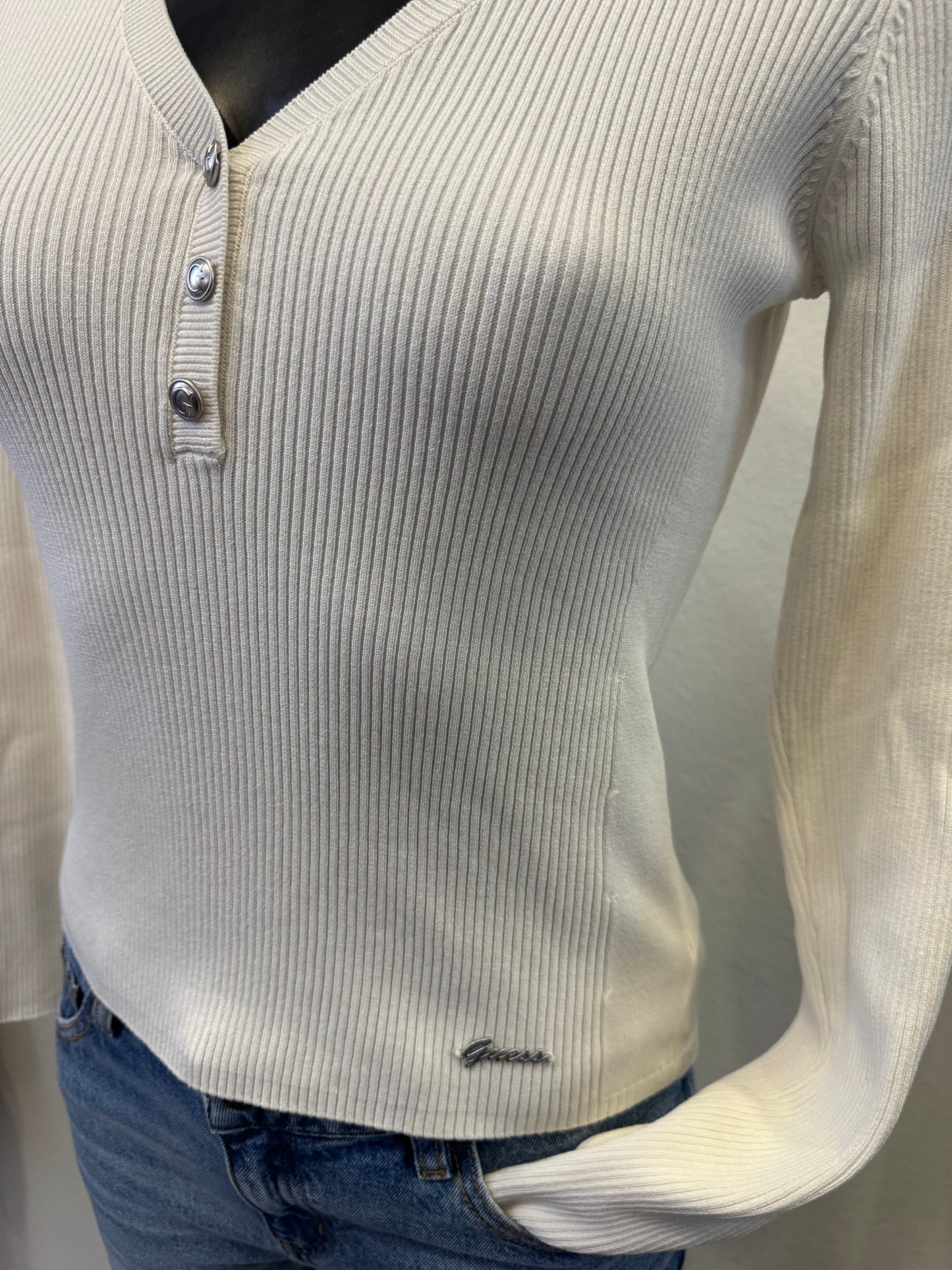 Guess Pulli Ripp-Pulli mit seitlichem Streifen