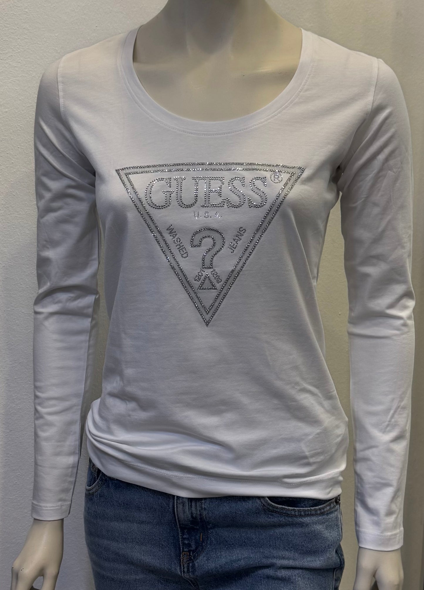 Guess Longsleeve Triangle Strass T-shirt