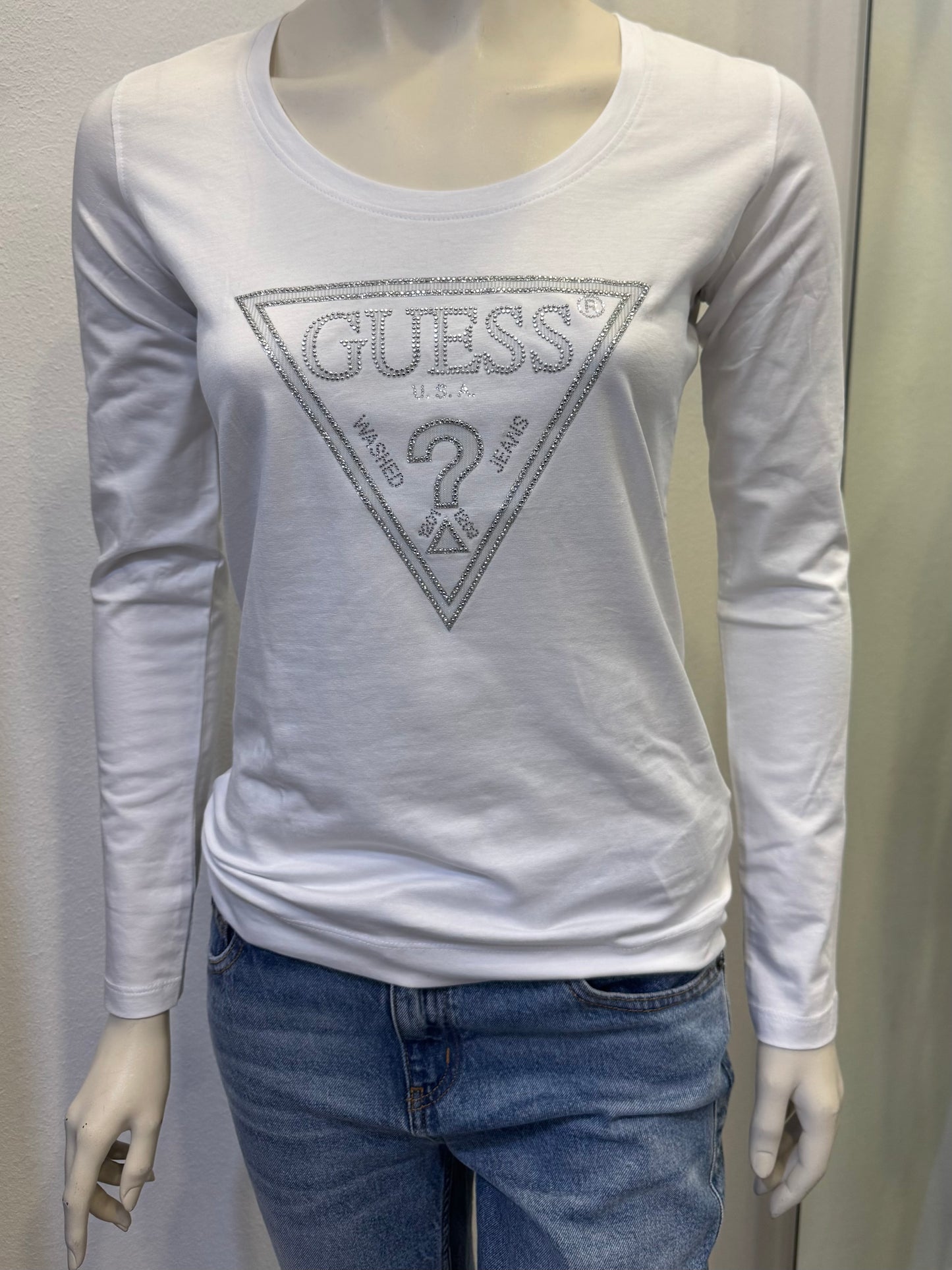 Guess Longsleeve Triangle Strass T-shirt