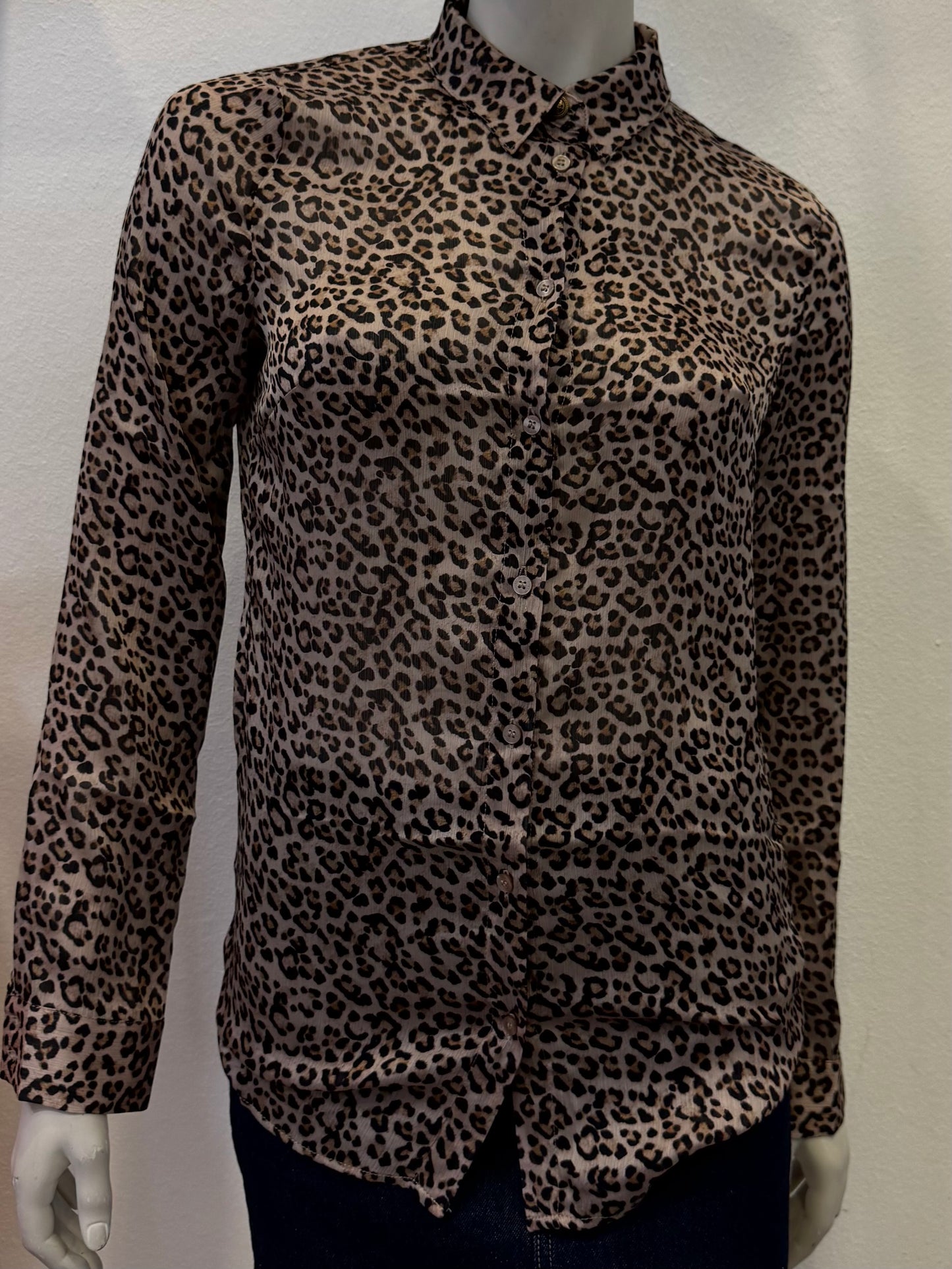 Guess Bluse Chiffonhemd Leoprint