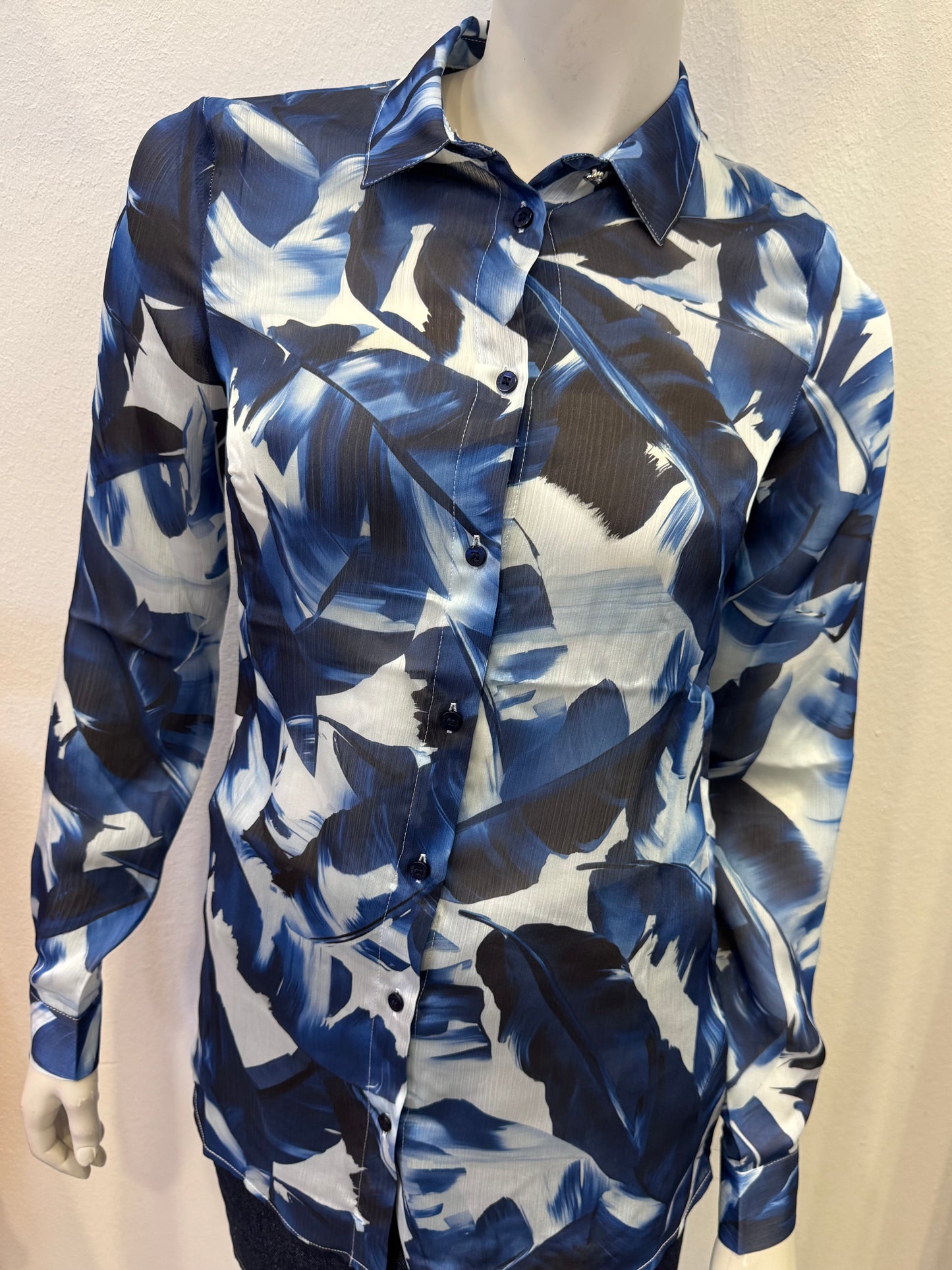 Guess Bluse blau gemustert