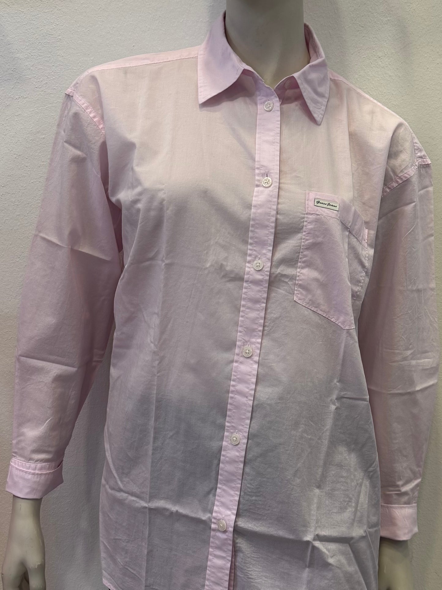 Guess Jeans Bluse rosa sommerliche Baumwolle