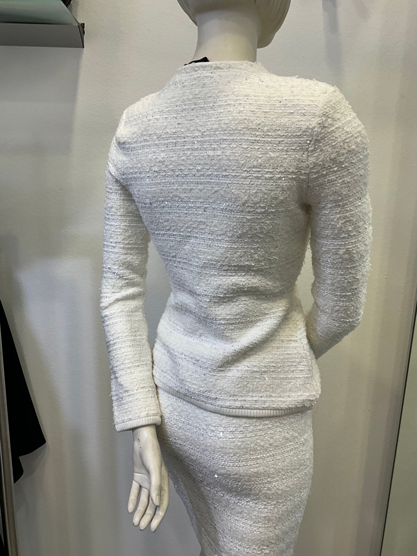 Marciano Tweed Cardigan weißes Jäckchen