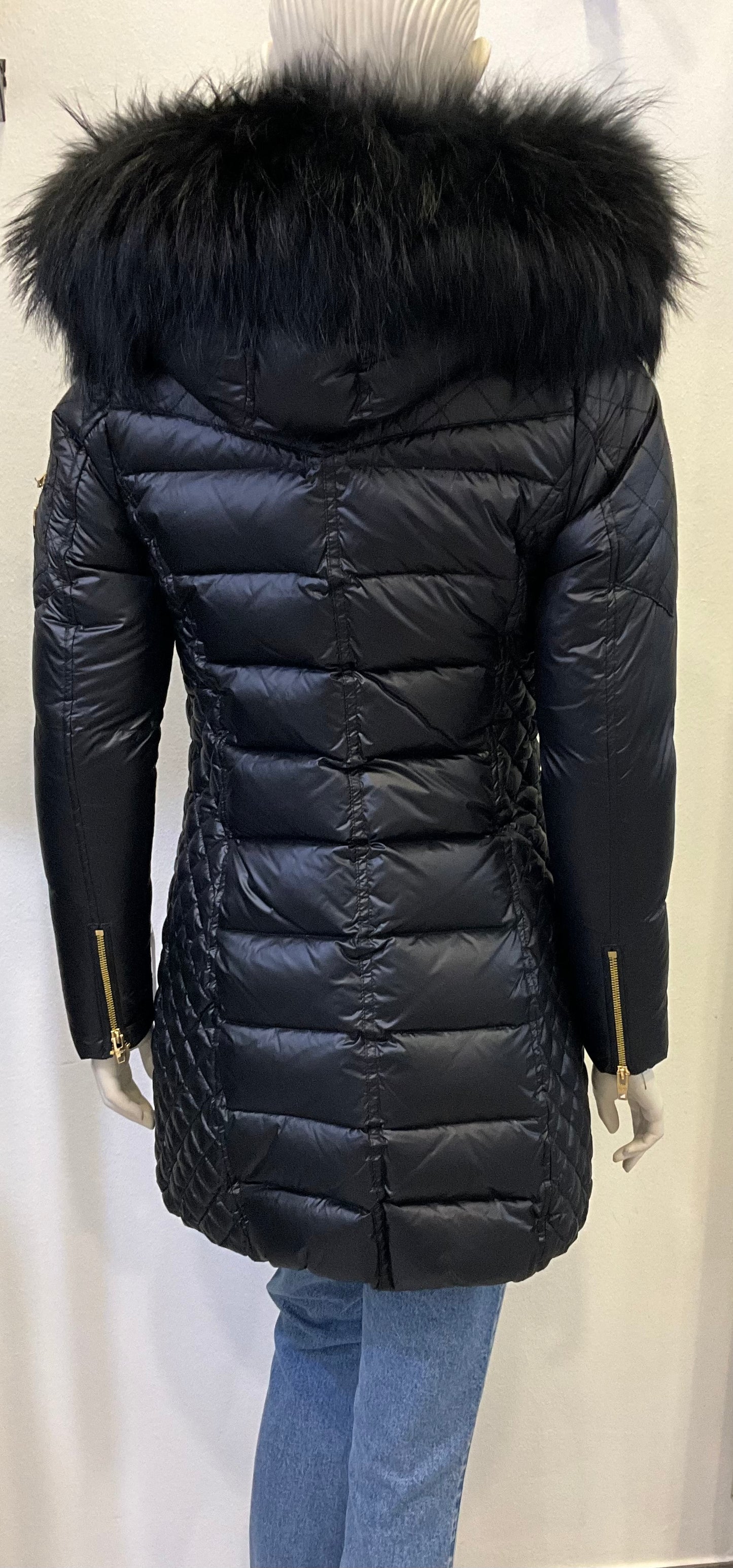 RockandBlue Ciara sand / Moonbean Daunenmantel mit großem Echtpelz Kragen