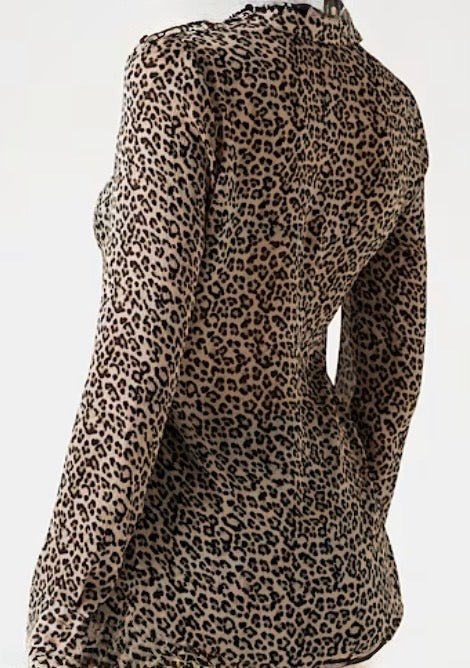 Guess Bluse Chiffonhemd Leoprint