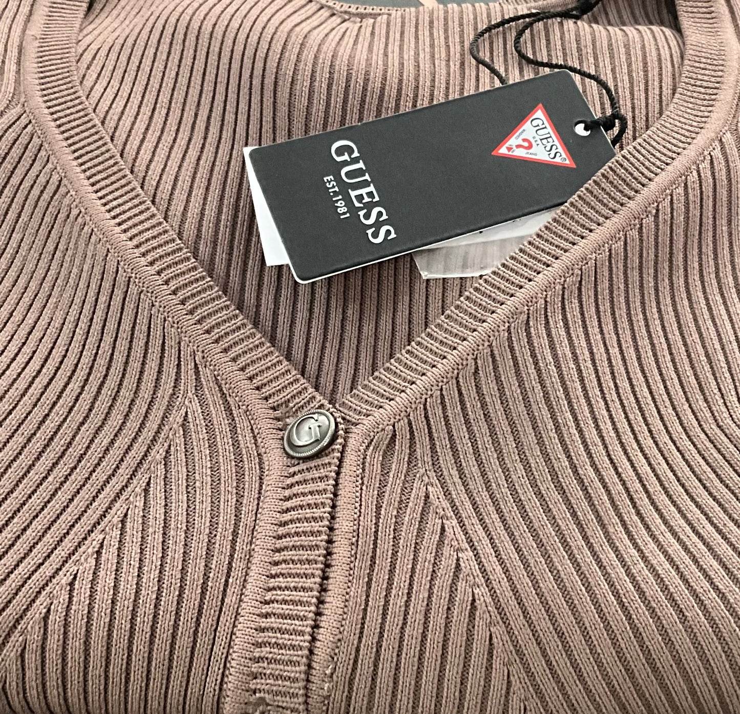 Guess Pulli Ripp-Pulli mit seitlichem Streifen