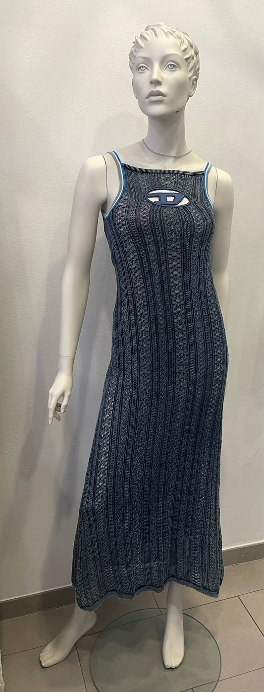 Diesel Kleid Sommer Strick edel blau