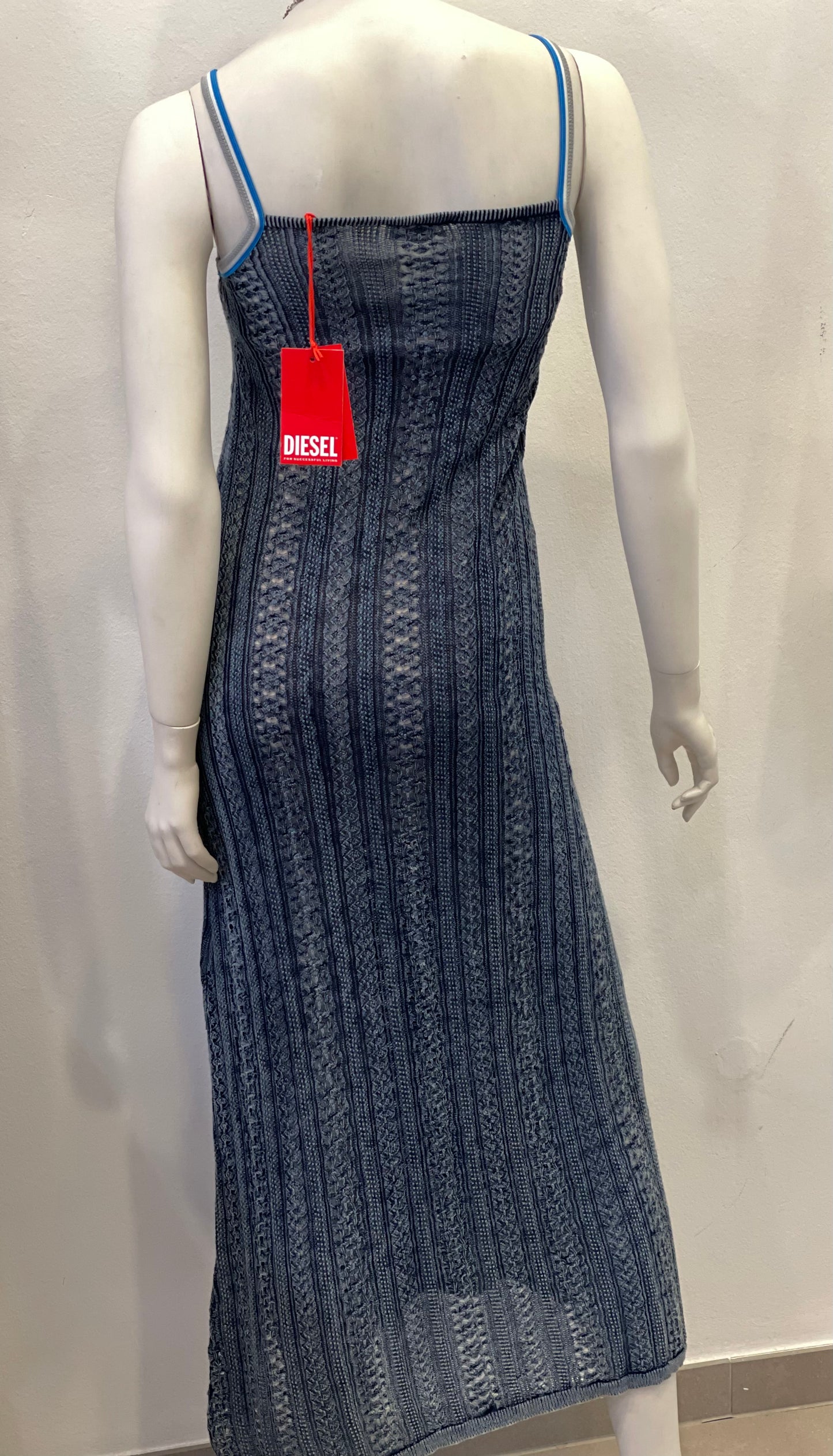 Diesel Kleid Sommer Strick edel blau