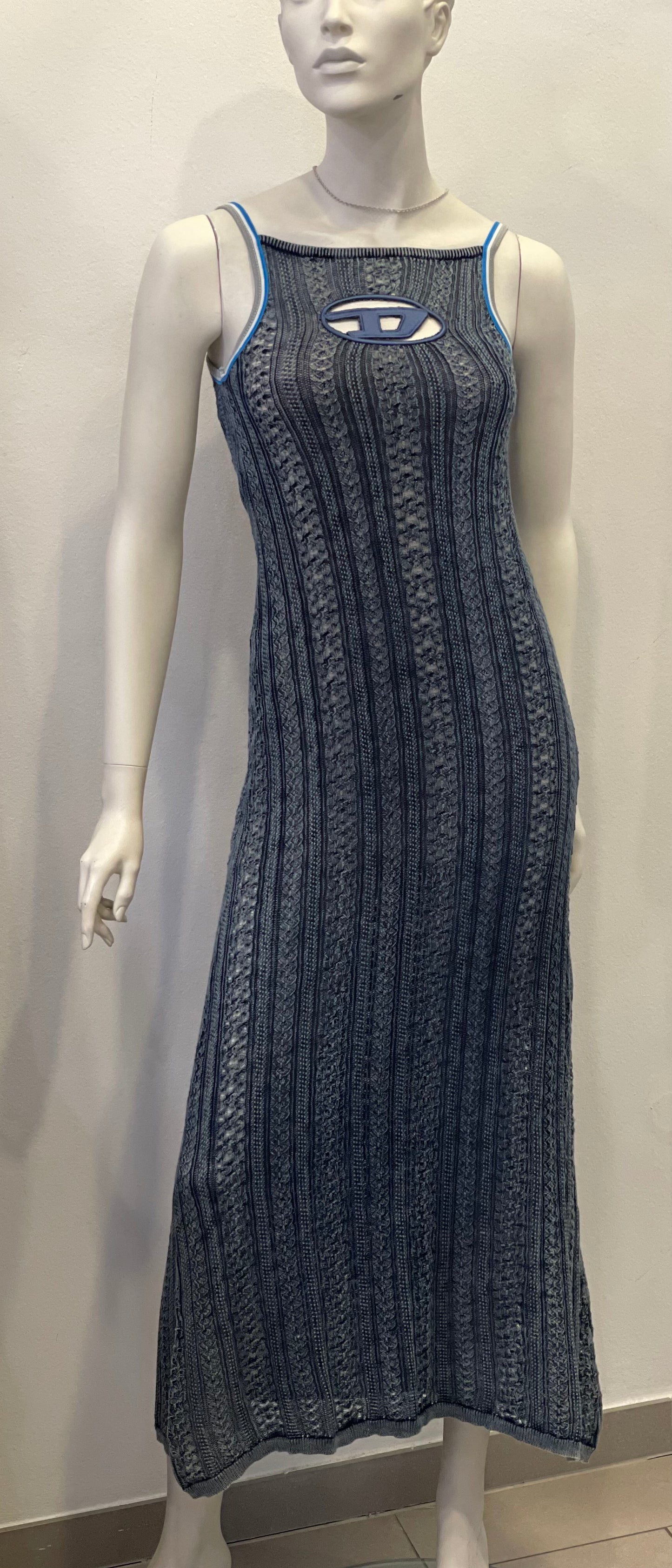 Diesel Kleid Sommer Strick edel blau